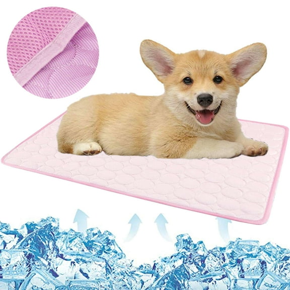 Gustave Dog Cooling Mat Washable Breathable Ice Silk Self Cooling Pad Pet Sleeping Bed Blanket for Small Medium Large Dogs Cats "Pink, XL"