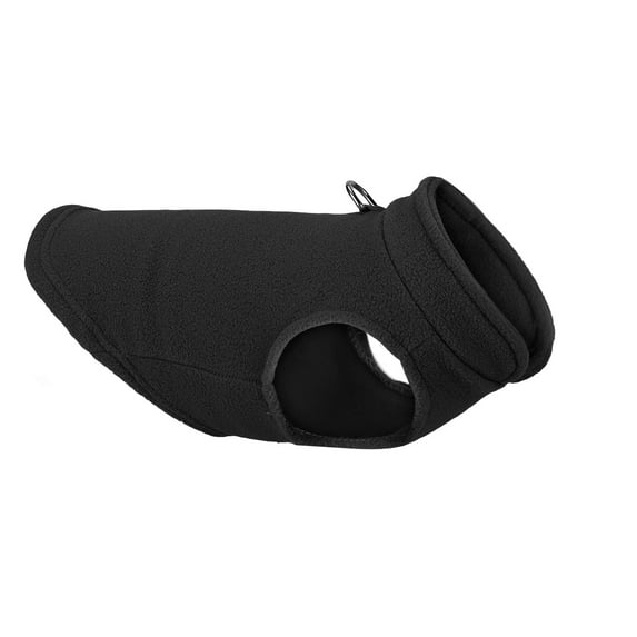 Gustave Dog Fleece Sweater Vest Pet Cold Weather Pullover Sweatshirt Puppy Soft Jacket Coats Winter Warm Clothes with Leash Ring for Small Medium Dogs Cats "Black, M"