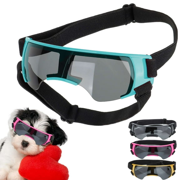 Gustave Dog Goggles Sunglasses UV Protection for Small Medium Breed, Outdoor Windproof Waterproof Pet Doggy Puppy Glasses Eyewear with Adjustable Straps "Green"