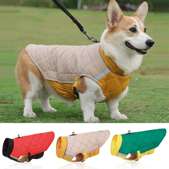Gustave Dog Winter Coat Reflective Quilted Vest Pet Warm Cold Weather Windproof Fleece Jacket Clothes for Medium Large Small Dogs "Green, 3XL"