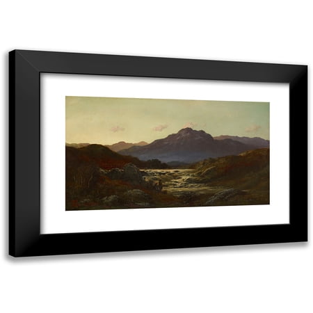 Gustave Doré 14x10 Black Modern Framed Museum Art Print Titled - Torrent in the Highlands (1881)
