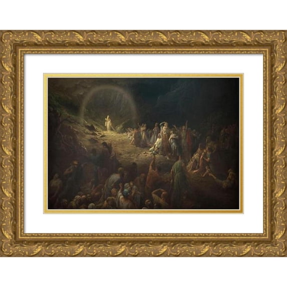 Gustave Doré 14x11 Gold Ornate Wood Frame and Double Matted Museum Art Print Titled - The Valley of Larmes (1883)