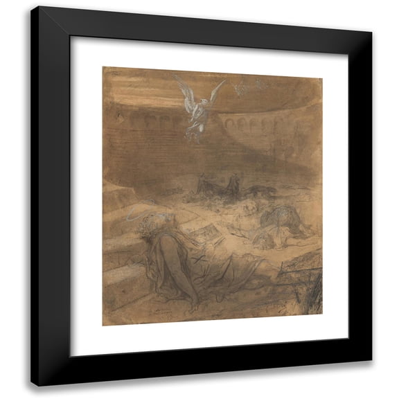 Gustave Doré 15x17 Black Modern Framed Museum Art Print Titled - Christian Martyrs (1869-1871)