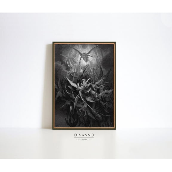 Gustave Doré Paradise Lost Print Exhibition Victorian Rebel Angels Gothic Halloween Gift Dark Academia Wall Art