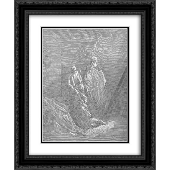 Gustave Dore 2x Matted 20x24 Black Ornate Framed Art Print 'Elijah Raises the Son of the Widow of Zarephath'