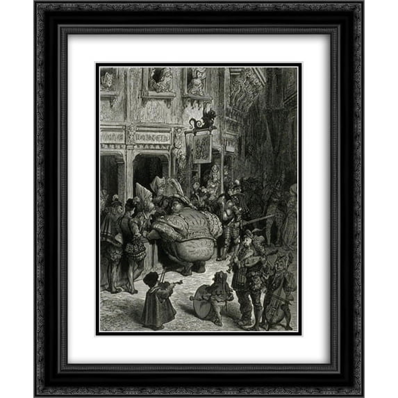 Gustave Dore 2x Matted 20x24 Black Ornate Framed Art Print 'Gargantua'