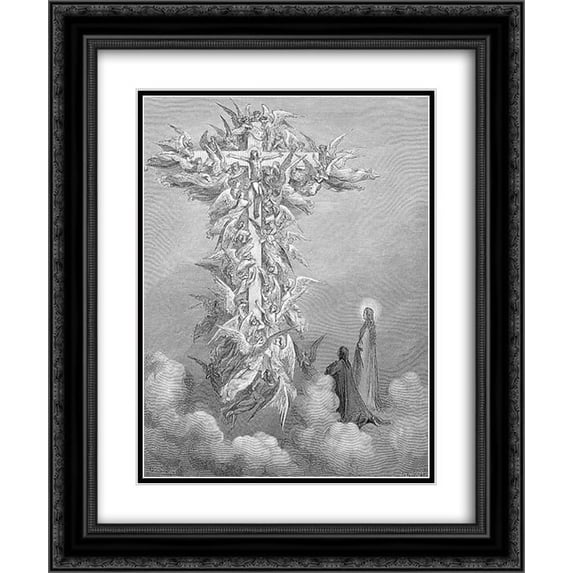 Gustave Dore 2x Matted 20x24 Black Ornate Framed Art Print 'The Cross'