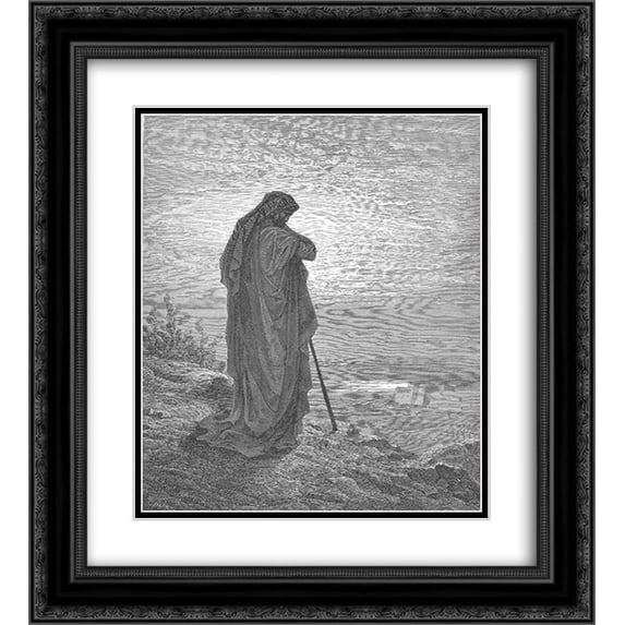 Gustave Dore 2x Matted 20x24 Black Ornate Framed Art Print 'The Prophet Amos'