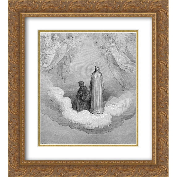 Gustave Dore 2x Matted 20x24 Gold Ornate Framed Art Print 'Beatrice II'