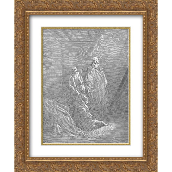 Gustave Dore 2x Matted 20x24 Gold Ornate Framed Art Print 'Elijah Raises the Son of the Widow of Zarephath'