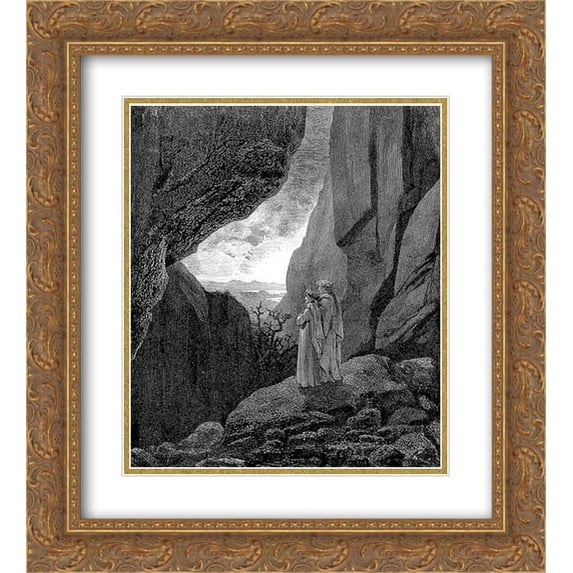 Gustave Dore 2x Matted 20x24 Gold Ornate Framed Art Print 'The Way to the Upper World'