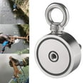 thumbnail image 1 of Gustave Double Sided Fishing Magnet 400LBs Pull Strong Magnets Heavy Duty Neodymium Rare Earth Magnet Thick Eyebolt for Treasure Hunt Salvage, 1 of 8
