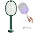 thumbnail image 1 of Gustave Electric Fly Swatter Bug Zapper Racket USB Rechargeable 2 in 1 Handheld 2700V Powerful Mosquito Killer Insect Trap Lamp for Indoor Outdoor "Green", 1 of 8