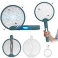 thumbnail image 1 of Gustave Electric Fly Swatter Racket USB Rechargeable Mosquito Bug Zapper 2 in 1 Foldable Handheld 3000V Powerful Fly Insect Killer Trap Lamp for Indoor Outdoor "Green", 1 of 11