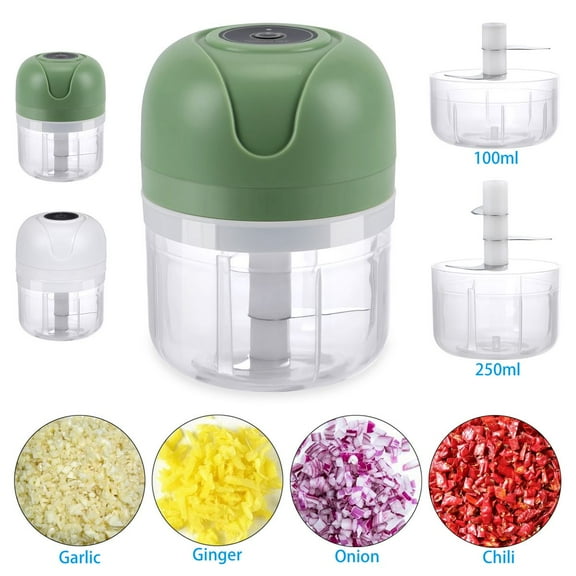 Gustave Electric Mini Garlic Chopper Mini Onion Vegetable Masher Crusher Small Food Processor Wireless USB Charging Kitchen Tools (100+250 ml Bowl)