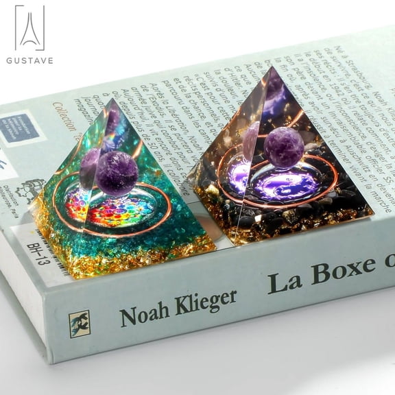 Gustave Energy Generator Orgone Pyramid for E-Energy Protection & Healing- Meditation Orgone Pyramids Crystal Chakra Hand Craft