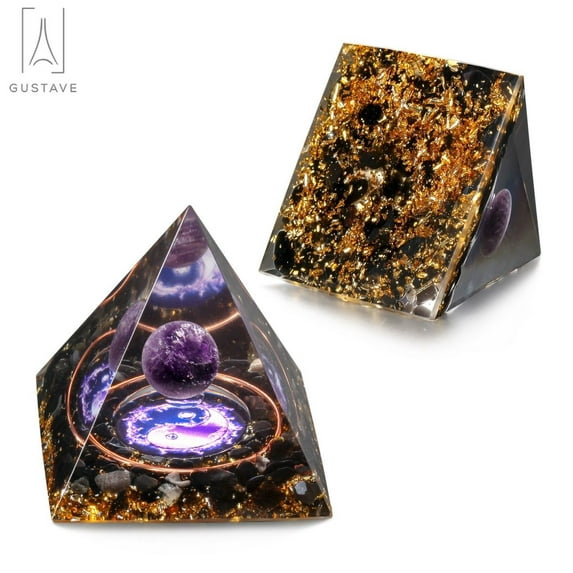 Gustave Energy Generator Orgone Pyramid for E-Energy Protection & Healing- Meditation Orgone Pyramids Crystal Chakra Hand Craft