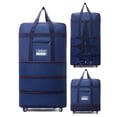 thumbnail image 1 of Gustave Expandable Rolling Duffle Bag with Wheels, Large Capacity Foldable Carry on Travel Duffel Bag Weekender Luggage Suitcase for Men Women - Navy, 1 of 10