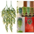 thumbnail image 1 of Gustave Fake Hanging Plants 2Pcs Artificial Lavender Flowers UV Resistant Faux Greenery Hanging Vines for Outdoor Indoor Home Wall Garden Wedding Decor "Yellow", 1 of 10