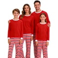 thumbnail image 1 of Gustave Christmas Family Matching Pajamas Set Striped Xmas Family Pjs Set Holiday Jammies Sleepwear 2 Pieces Long Sleeve Tops Pants Loungewear for Women Men Kids Couples, 1 of 5