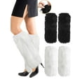 thumbnail image 1 of Gustave Faux Fur Leg Warmers Winter Soft Cozy Furry Long Boot Cuffs Covers Fashion Y2K Leg Warmer for Women Girls Party Costumes "White", 1 of 8