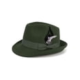 thumbnail image 1 of Gustave Felt Fedora Trilby Hat for Men Women Short Brim Vintage Jazz Panama Church Dress Hat with Feather Band - Green, 1 of 7