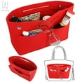 thumbnail image 1 of Gustave Felt Purse Organizer Insert Handbag & Tote Organizer, Bag in Bag, Perfect for Speedy Neverfull and More (8.7"x5.9"x3.7", Red), 1 of 11