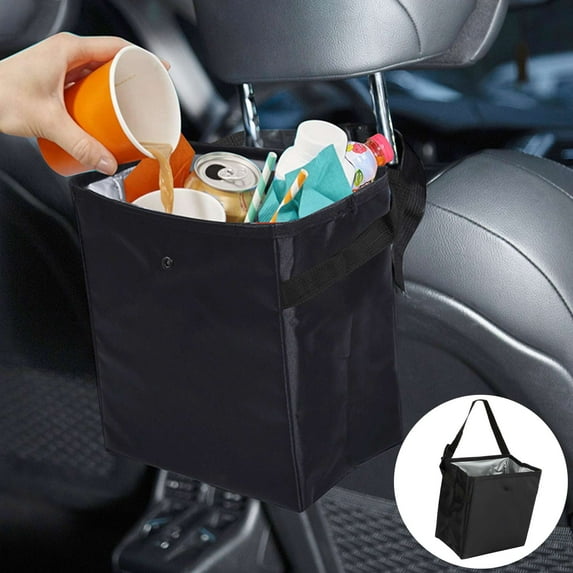 Gustave Foldable Car Garbage Can Car Trash Bag Hanging for Headrest Portable Car Accessories Organizer Waterproof Vehicle Waste Bin