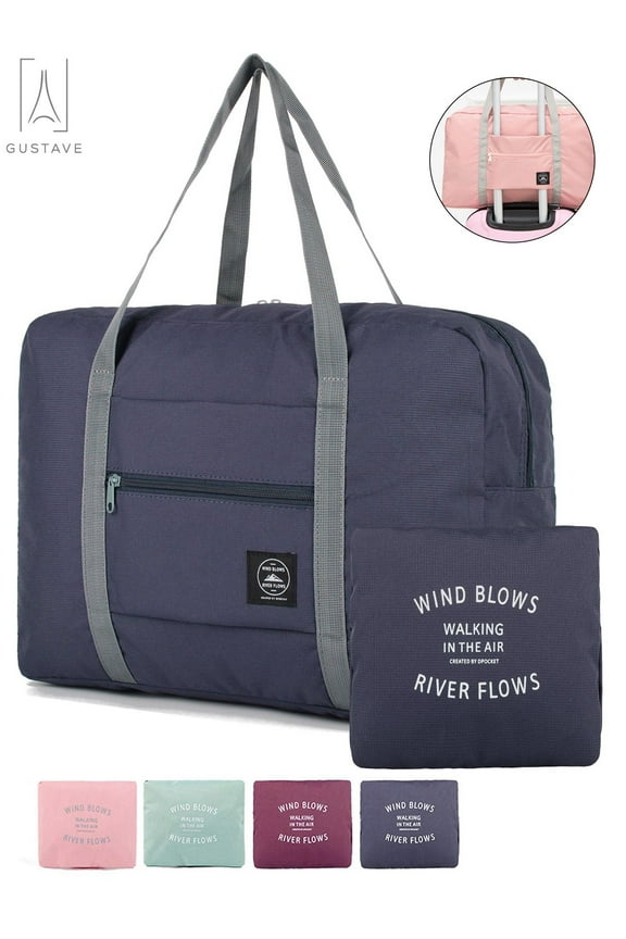 Foldable Travel Duffel Bag for Women and Men, Waterproof Lightweight travel Storage Luggage bag for Sports, Gym, Vacation "Dark Blue"