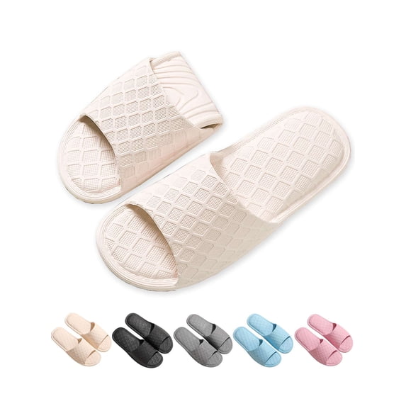 Gustave Foldable Travel Slippers Shower Shoes for Women Men, Lightweight Quick-Dry Non-Slip Pool House Slides Sandals for Indoor Outdoor Beach Bathroom - Apricot