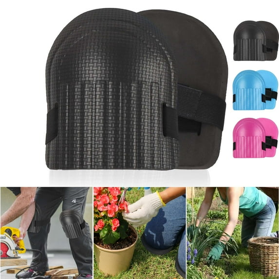 Gustave Gardening Knee Pads EVA Foam Lightweight Waterproof Knee Protector Cushion Anti-Slip Kneepads with Adjustable Straps for Women Men House Work Cleaning "Black"