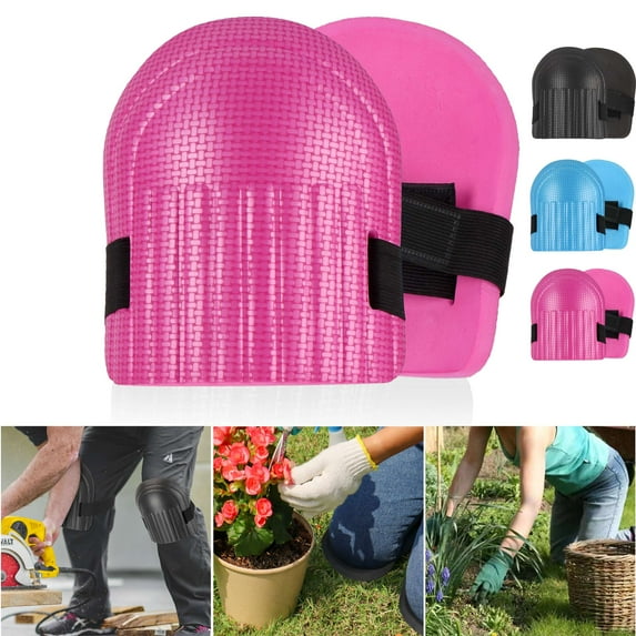 Gustave Gardening Knee Pads EVA Foam Lightweight Waterproof Knee Protector Cushion Anti-Slip Kneepads with Adjustable Straps for Women Men House Work Cleaning "Pink"