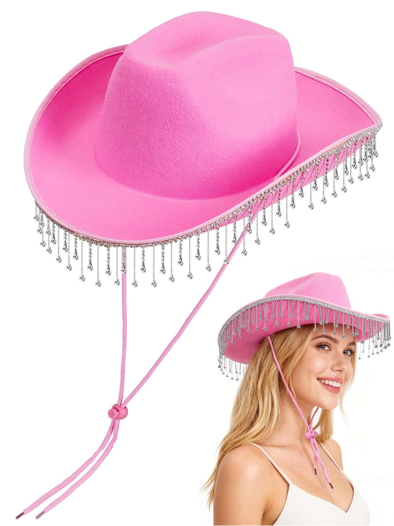 Gustave Glitter Rhinestone Tassel Cowboy Hat for Women Wide  display picture 3