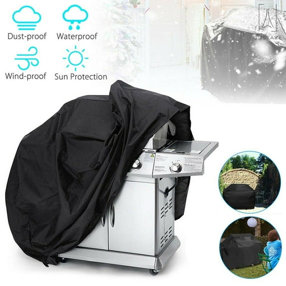 Gustave Grill Cover 57 Inch Waterproof Barbecue BBQ Cover for weber, Brinkmann, Char Broil, Holland and Jenn Air, UV & Dust & Water Resistant, Rip Resistant