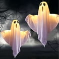 thumbnail image 1 of Gustave Halloween Light up Hanging Ghost 2Pcs 20" Battery Powered Cute Flying Ghost Decoration Lights for Indoor Outdoor Outside Front Yard Garden Party Decor - White, 1 of 8