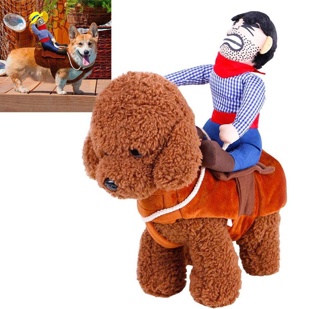 Gustave Halloween Novelty Pet Dog Costume Cowboy Rider Horse Riding