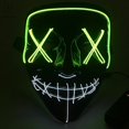 thumbnail image 1 of Gustave Halloween Scary Light Mask 4 Modes 2 Colors Cosplay Led Costume Mask EL Wire Light up for Festival Party Costume Christmas "Fluorescent Green+White", 1 of 10