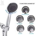 thumbnail image 1 of Gustave High Pressure Handheld Shower Head 5 Function Massage Spa Detachable Hand Held Water-saving Showerhead, Hose not included, 1 of 14