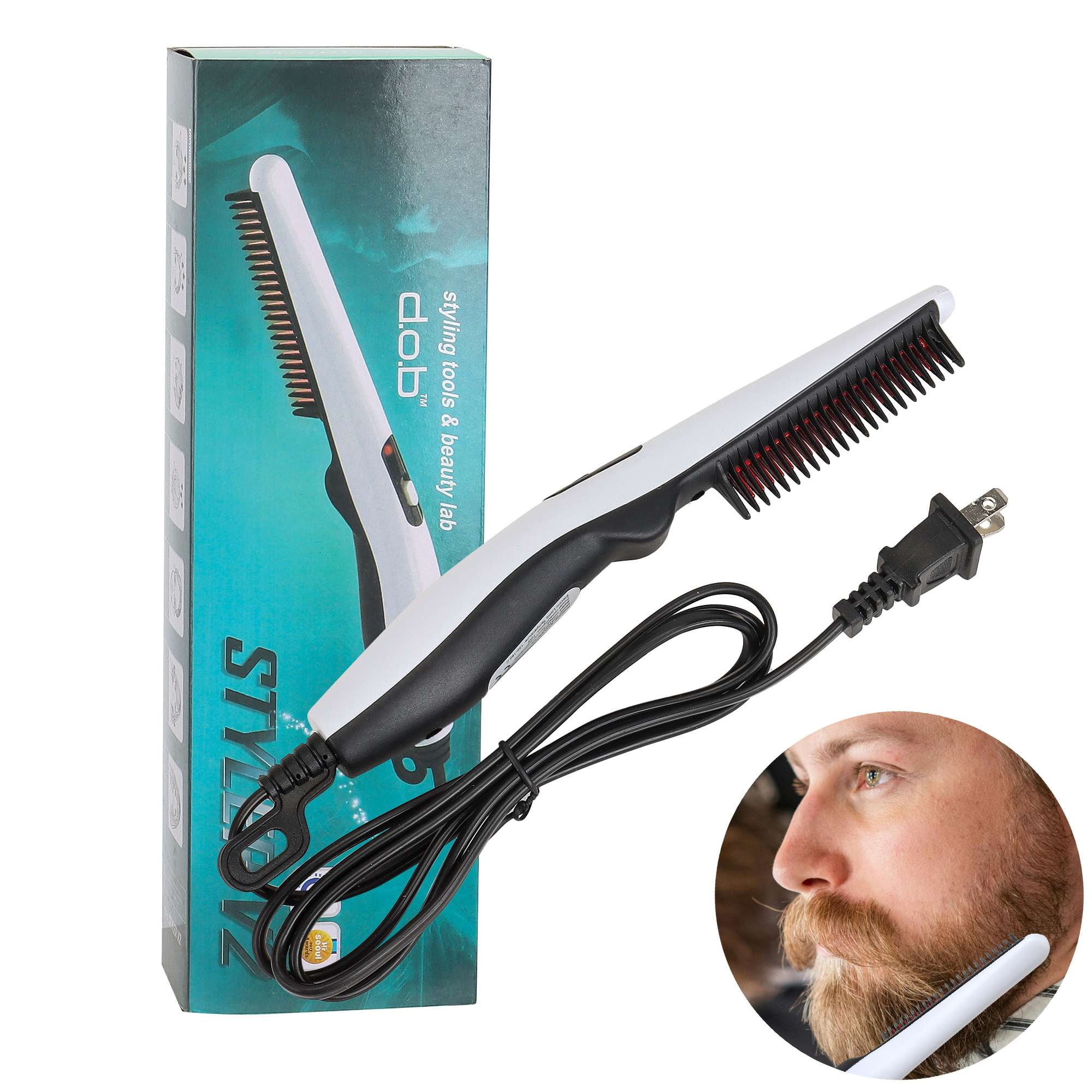 Gustave Hot Beard Straightener Comb Electric Heated Hair Styling Brush ...