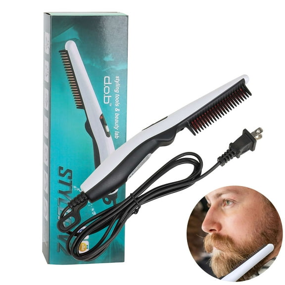 Gustave Hot Beard Straightener Comb Electric Heated Hair Styling Brush Travel Portable Straightening Comb for Men Hair Beard