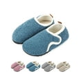 thumbnail image 1 of Gustave House Slippers for Women Men Non-Slip Barefoot Slippers Socks Cozy Lightweight Fleece Lined Warm House Shoes with Rubber Sole for Indoor Home Bedroom Travel, Blue, 1 of 7