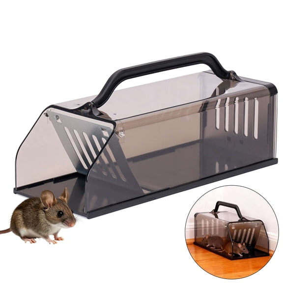 Gustave Humane Rat Trap Catch and Release Transparent Mouse Cage Reusable Live Mice Trap for Indoor Outdoor