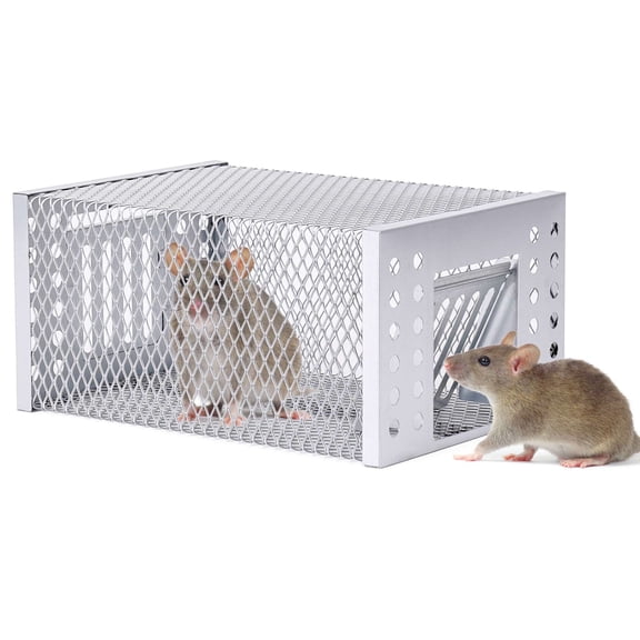 Gustave Humane Rat Trap, Reusable Mouse Cage Traps Catch and Release Mice for Home Indoor Outdoor