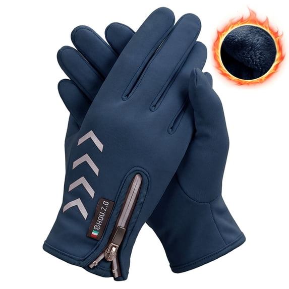 Gustave Kids Winter Warm Gloves Fleece Lined Non-Slip Gloves Cold Weather Outdoor Snow Cycling Gloves with Zipper for Girls Boys