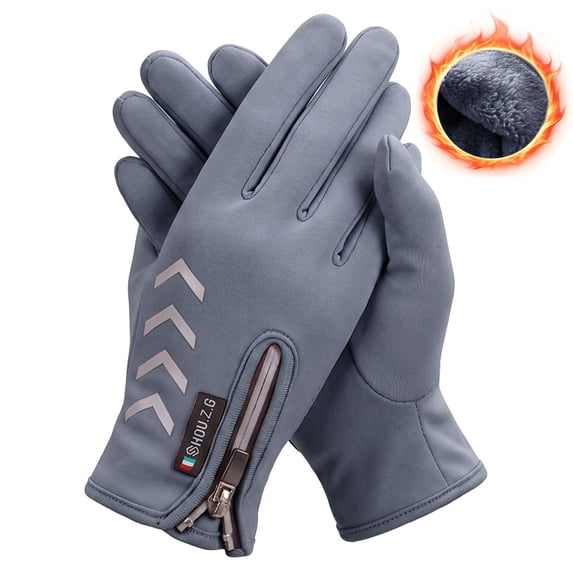 Gustave Kids Winter Warm Gloves Fleece Lined Non-Slip Gloves Cold Weather Outdoor Snow Cycling Gloves with Zipper for Girls Boys