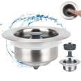 thumbnail image 1 of Gustave Kitchen Sink Drain Strainer 3 in 1 Stainless Steel Pop Up Sink Stopper Drain Filter Basket Cover Universal Anti-Clogging Food Hair Catcher for Kitchen Bathroom Shower Sink, 1 of 9
