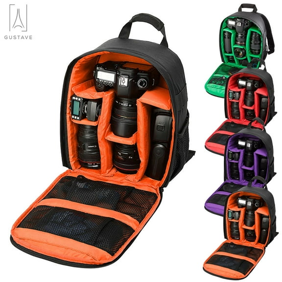Gustave Large Camera Bag DSLR Camera/Video Backpack Waterproof Shockproof Shoulder Bag for Canon Nikon Sony DSLR Cameras Lens and Accessories, Orange