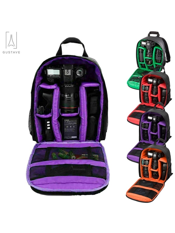 Large Camera Bag DSLR Camera/Video Backpack Waterproof Shockproof Shoulder Bag for Canon Nikon Sony DSLR Cameras Lens and Accessories, Purple