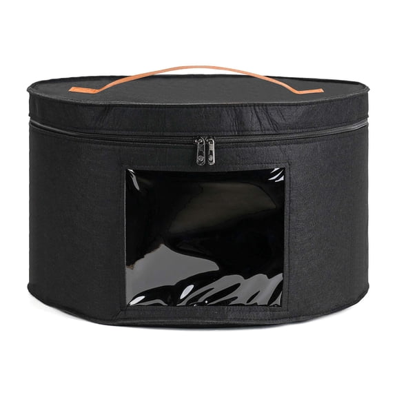 Gustave Large Felt Cowboy Hat Storage Box, Dustproof Wide Brim Hat Organizer with Clear Window & Handles, Round Hat Case Container for Home Closet & Travel, for Women Men