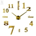 thumbnail image 1 of Gustave Large Frameless DIY Wall Clock Large Modern 3D Mirror Wall Clock Decor Sticker DIY Clock kit for Home Living Room Bedroom Office Decoration (Gold), 1 of 10